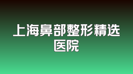 上海鼻部整形精选医院
