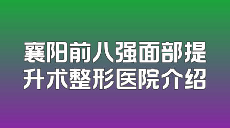 襄阳前八强面部提升术整形医院介绍
