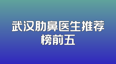 武汉肋鼻医生推荐榜前五