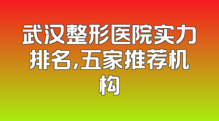 武汉整形医院实力排名，五家推荐机构