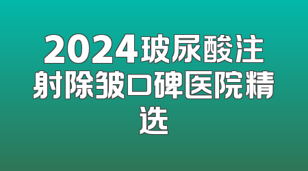 2024玻尿酸注射除皱口碑医院精选