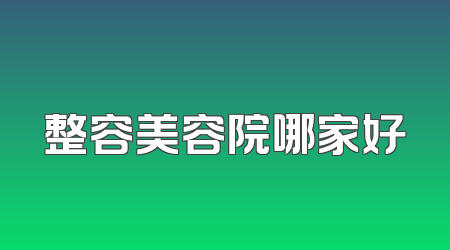 整容美容院哪家好