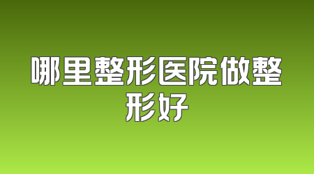 哪里整形医院做整形好