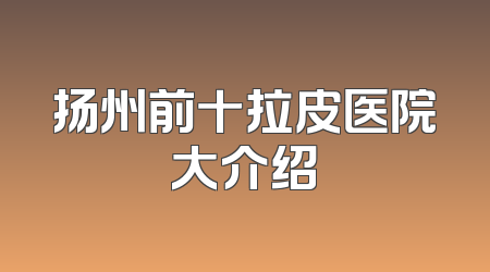 扬州前十拉皮医院大介绍