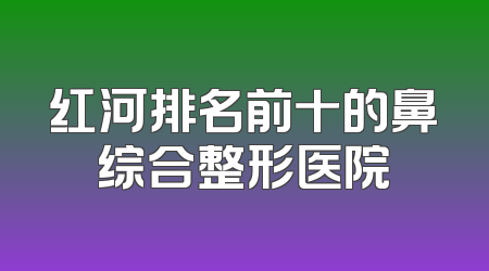 红河排名前十的鼻综合整形医院