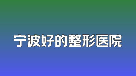 宁波好的整形医院