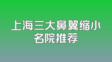 上海三大鼻翼缩小名院推荐