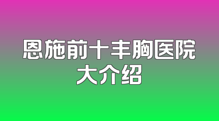 恩施前十丰胸医院大介绍