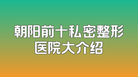 朝阳前十私密整形医院大介绍