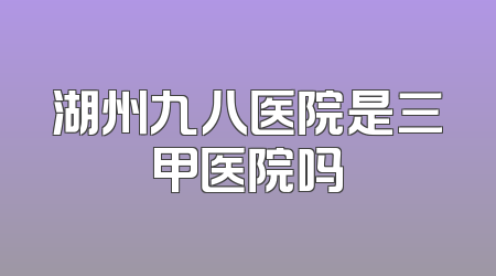 湖州九八医院是三甲医院吗