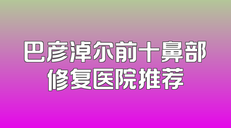 巴彦淖尔前十鼻部修复医院推荐