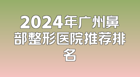 2024年广州鼻部整形医院推荐排名