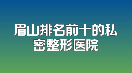 眉山排名前十的私密整形医院