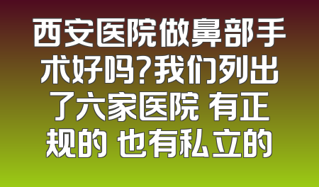 西安医院做鼻部手术好吗？我们列出了六家医院 有正规的 也有私立的
