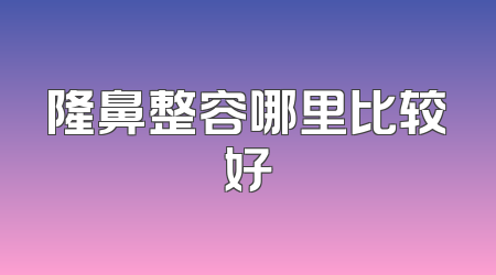 隆鼻整容哪里比较好