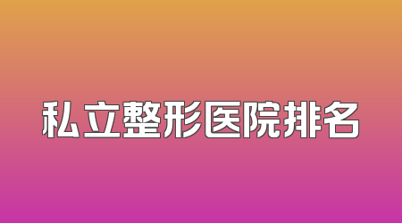 私立整形医院排名