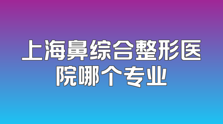 上海鼻综合整形医院哪个专业