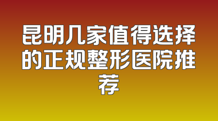昆明几家值得选择的正规整形医院推荐