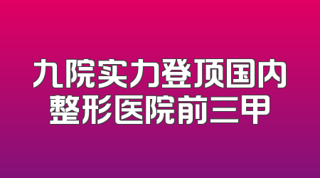 九院实力登顶国内整形医院前三甲