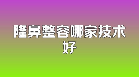 隆鼻整容哪家技术好