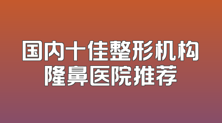 国内十佳整形机构隆鼻医院推荐