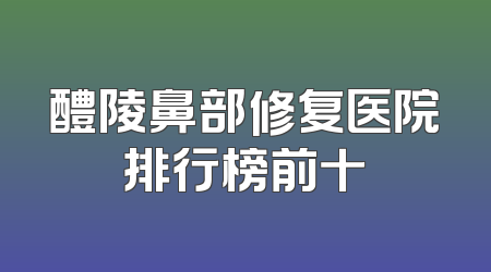 醴陵鼻部修复医院排行榜前十