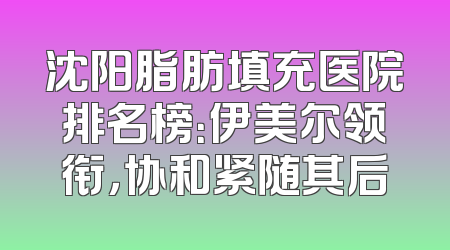 沈阳脂肪填充医院排名榜：伊美尔领衔，协和紧随其后