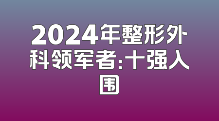 2024年整形外科领军者：十强入围