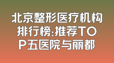 北京整形医疗机构排行榜：推荐TOP五医院与丽都