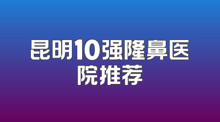 昆明10强隆鼻医院推荐