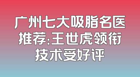 广州七大吸脂名医推荐：王世虎领衔技术受好评