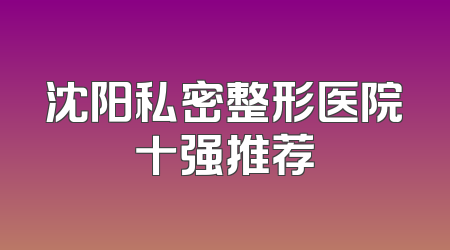 沈阳私密整形医院十强推荐