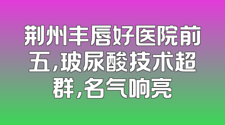荆州丰唇好医院前五，玻尿酸技术超群，名气响亮