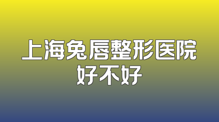上海兔唇整形医院好不好