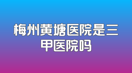 梅州黄塘医院是三甲医院吗