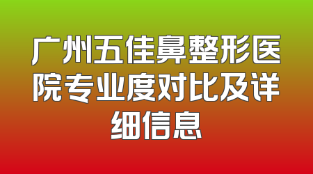 广州五佳鼻整形医院专业度对比及详细信息