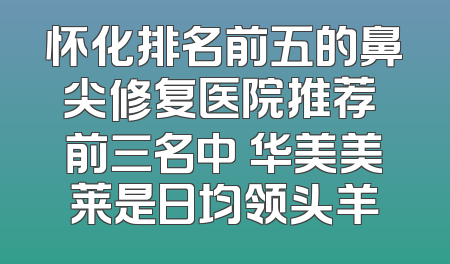 怀化排名前五的鼻尖修复医院推荐 前三名中 华美美莱是日均领头羊
