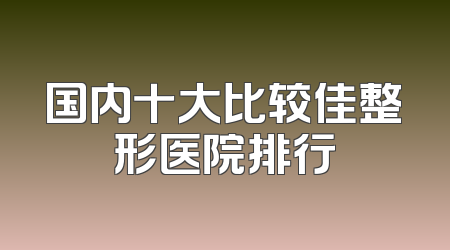 国内十大比较佳整形医院排行
