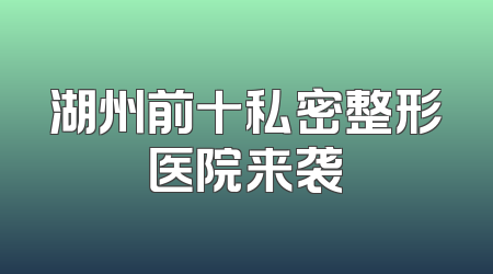 湖州前十私密整形医院来袭