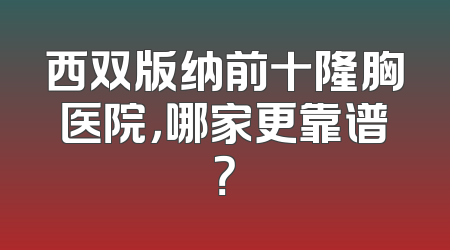 西双版纳前十隆胸医院，哪家更靠谱？