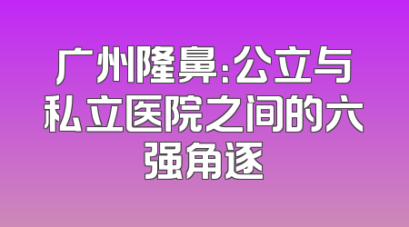 广州隆鼻：公立与私立医院之间的六强角逐