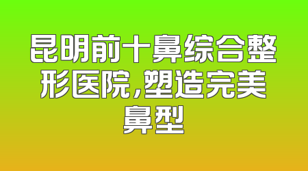 昆明前十鼻综合整形医院，塑造完美鼻型