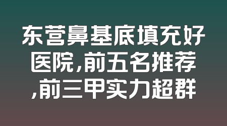 东营鼻基底填充好医院，前五名推荐，前三甲实力超群