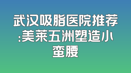 武汉吸脂医院推荐：美莱五洲塑造小蛮腰