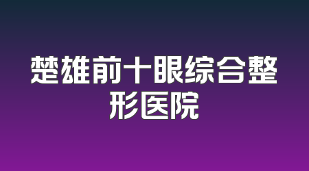 楚雄前十眼综合整形医院