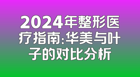 2024年整形医疗指南：华美与叶子的对比分析