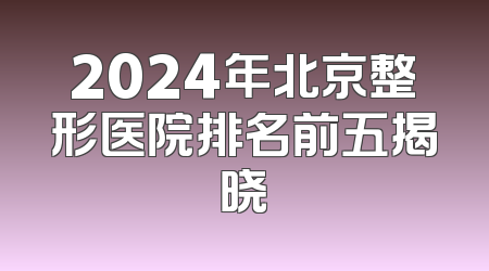 2024年北京整形医院排名前五揭晓