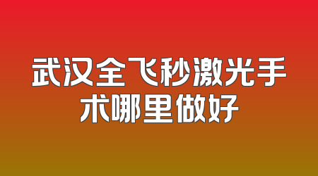 武汉全飞秒激光手术哪里做好