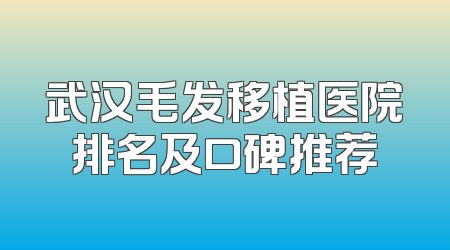 武汉毛发移植医院排名及口碑推荐