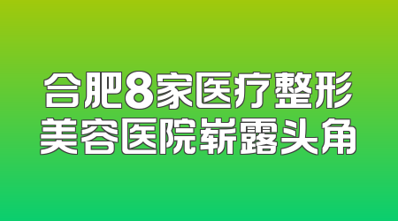 合肥8家医疗整形美容医院崭露头角